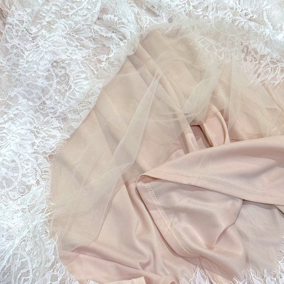 👗🕊️ NWT - BALTIC BORN Elaina Lace Tulle Midi Dress | Cream Peach Off-White Sz 3X - Picture 7 of 8